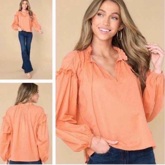 Cleobella Phoenix Ruffle Collar Swiss
Dot Long Sleeve Blouse Size Small - Picture 8 of 13